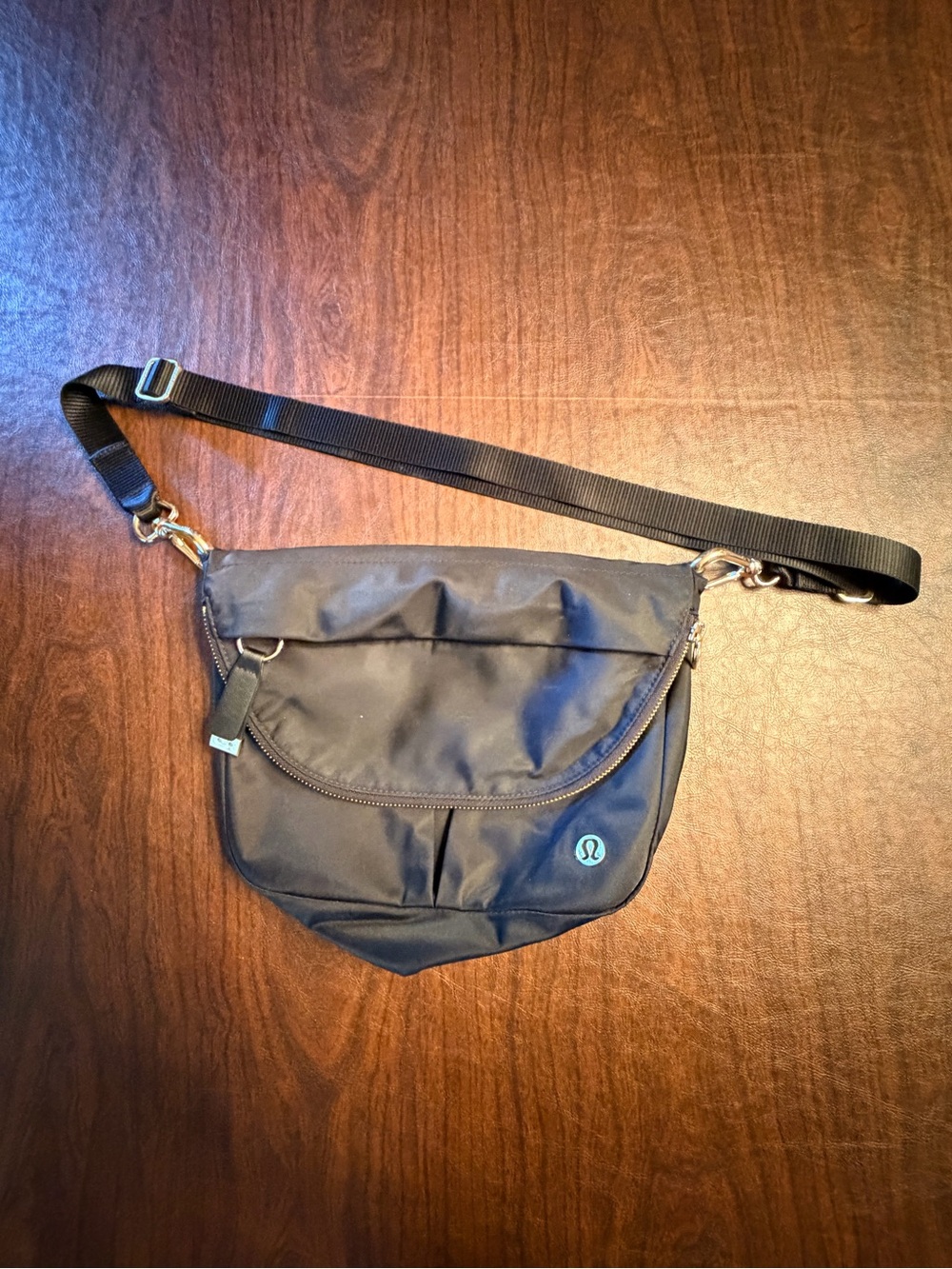 lululemon athletica Black Nylon Crossbody Sling with Adjustable Strap
